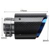 Terminali di Scarico in Fibra di Carbonio Lucida da 63mm-89mm Tubo di Scarico Universale per Auto Blu