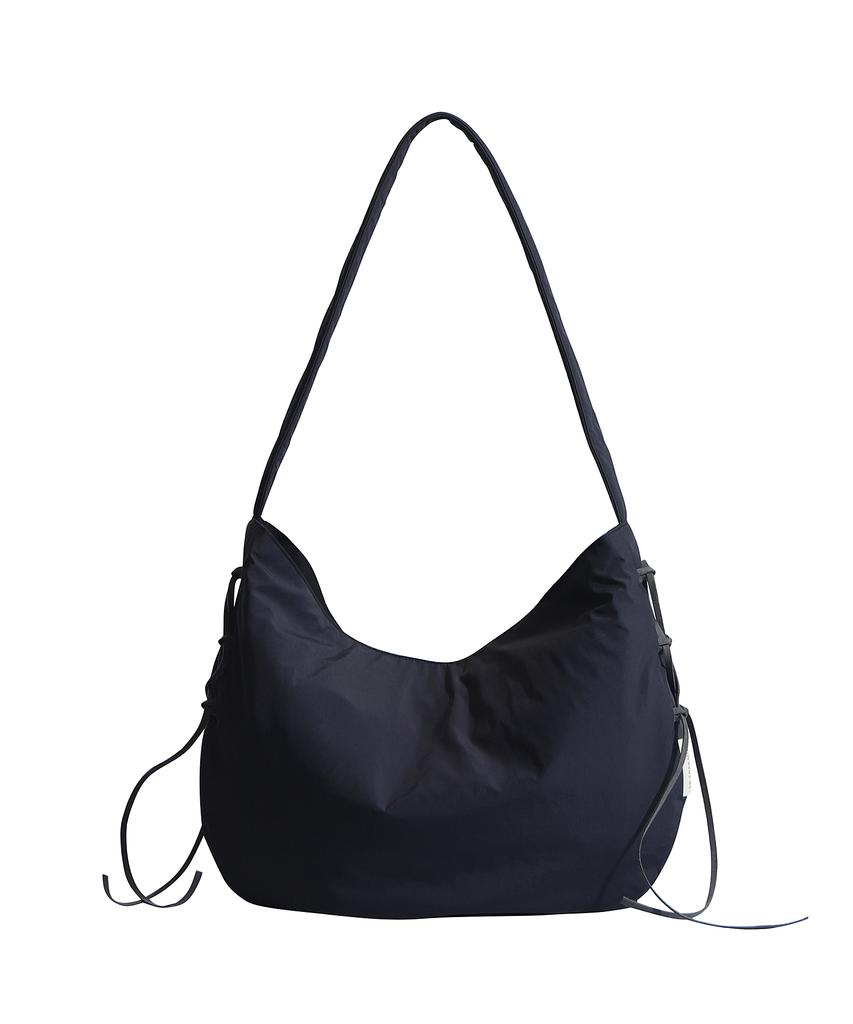 Socharming Lace-Up Hobo Bag - Black