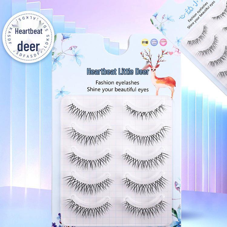

Heartbeat Little Deer Hand-Sharpened Natural False Eyelashes with Transparent Stem