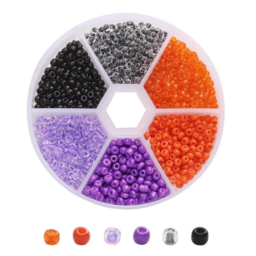 Handmade Mixed-Color Seed Beads Set: 6-Compartment Box for DIY Bracelets and Necklaces