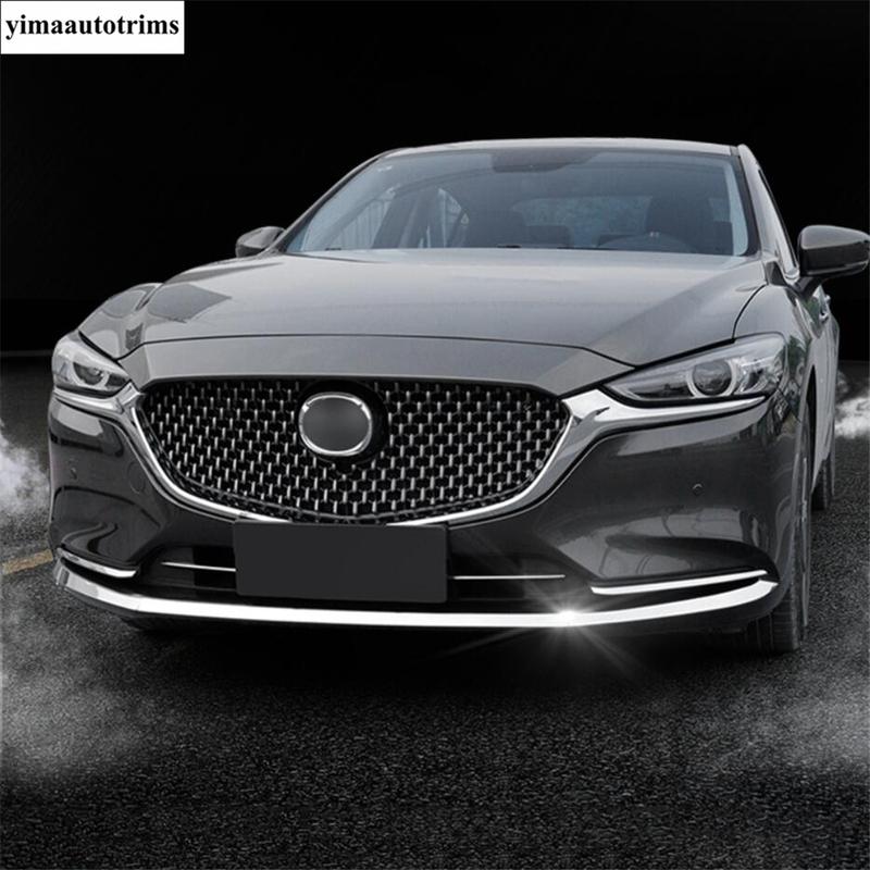 Stainless Steel Accessories For Mazda 6  - 2024 Car Front Bumper Lip Hood Middle Bottom Grille Mesh Strip Decor Cover Trim