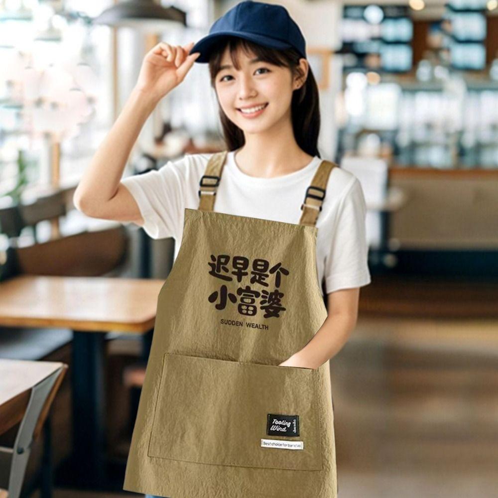 Oil-proof Kitchen Apron Anti-fouling Cooking Baking Bibs Creative Chef Apron  for Home Kitchen