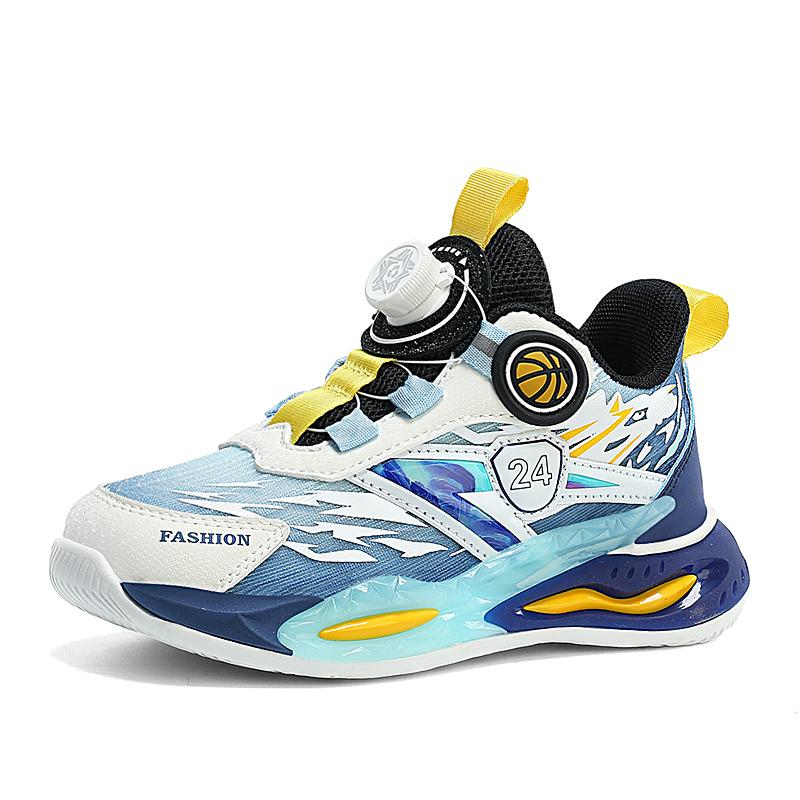 

Boys Sports Shoes Breathable Spring New Basketball Children s Running Shoes Rotating Buckle Rebound Shoes Neutral Breathable 39
