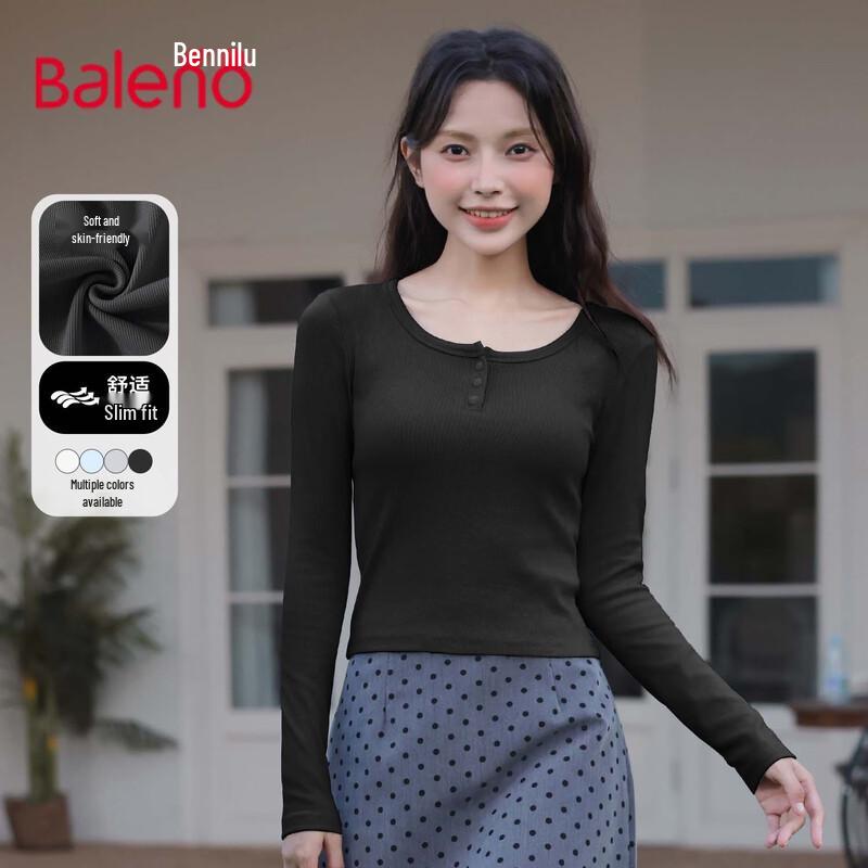Baleno Women's New Season U-Neck Slim Fit Long Sleeve T-Shirt