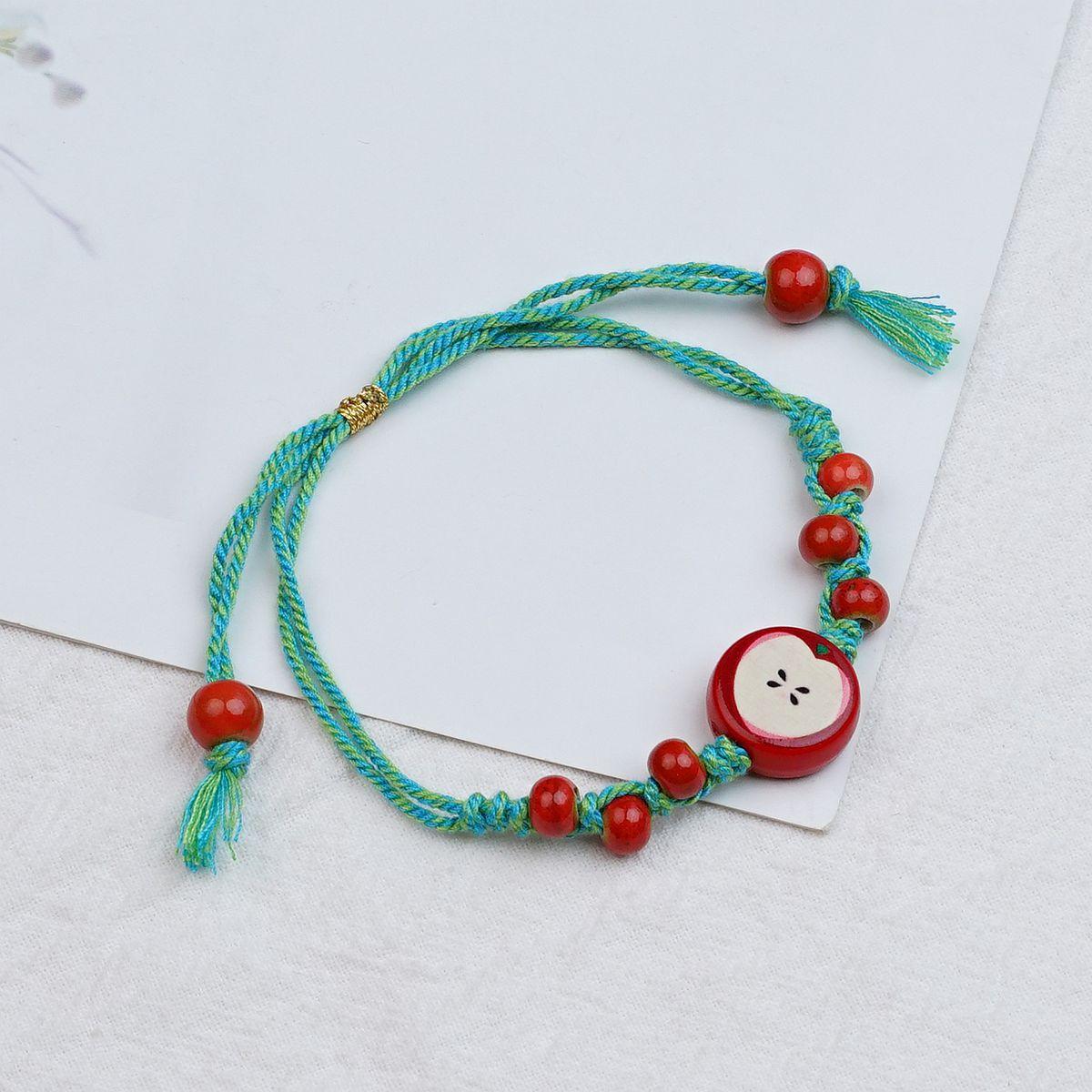 

Ceramic beaded bracelet small fresh apple ethnic style simple bracelet summer