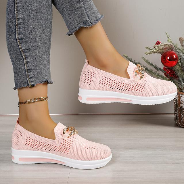 Prodyšné Pletené mokasíny pro ženy Nadměrná velikost 43 Lehká SoftPodešev Ploché Boty Žena 2024 Podzimní protiskluzová obuv pro volný čas Dámské