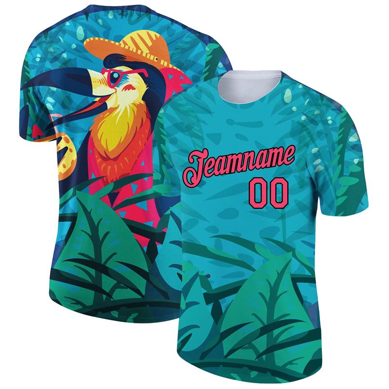 ETST WENDY Flamingo Grafisch 3D Print Aangepaste Naam Jersey Heren T-shirt Sneldrogend Korte Mouw Sportschool Sport Fitness Hawa&iuml;aanse Stijl T-shirts 3XL