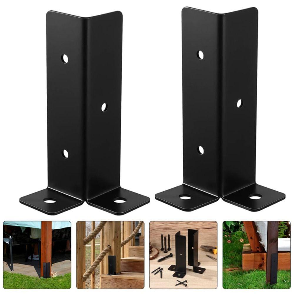 4pcs Adjustable Post Base Brackets Heavy Duty Pergola Post Base Brackets  Terrace Support