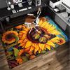 Butterfly And Sunflowers Office Rug Chair Mat, Entryway Carpet, Suitable for Front Door, Bedroom, Living Room, Desk, Holiday Gift