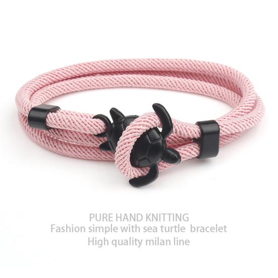 Couple Bracelet 3 Layers Handmade Long Solid Color Braided Rope Multi-colors Gift Soft Sea Turtle Charm Women Bracelet Fashion Jewelry