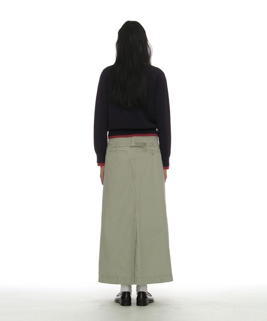 PARTIMENTO WOMEN Inverted Drawstring Maxi Skirt_Stone