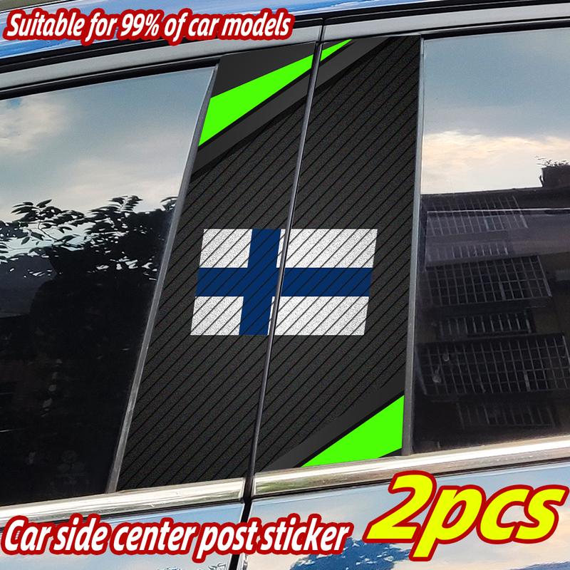 Finland Flag Car Stickers Car B-pillar Vinyl Decal Car Door Pillar Waterproof Decal Scratch-Resistant Cover DIY Modified Sticker