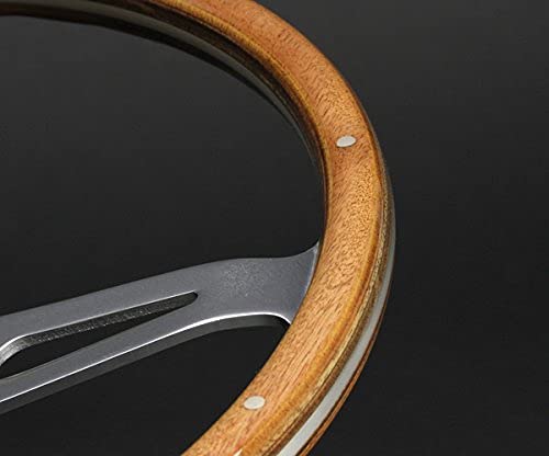 Vintage Style Wooden Steering Wheel, 36.5mm Diameter (N365W)