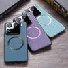 Magsafe Magnetic Plain Leather Case For Xiaomi 15 Pro Mi 15 14T Pro 14 Ultra Xiaomi14T  Cloth Wireless Charging Cover