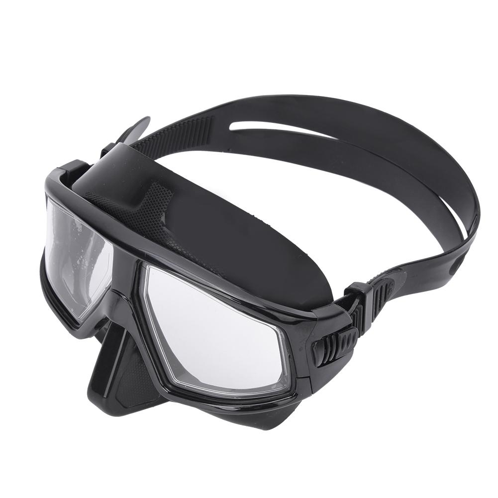 Professional Free Diving Anti Fog Large View Low Volume Dive Mask Goggles for Adults Men Women(black )