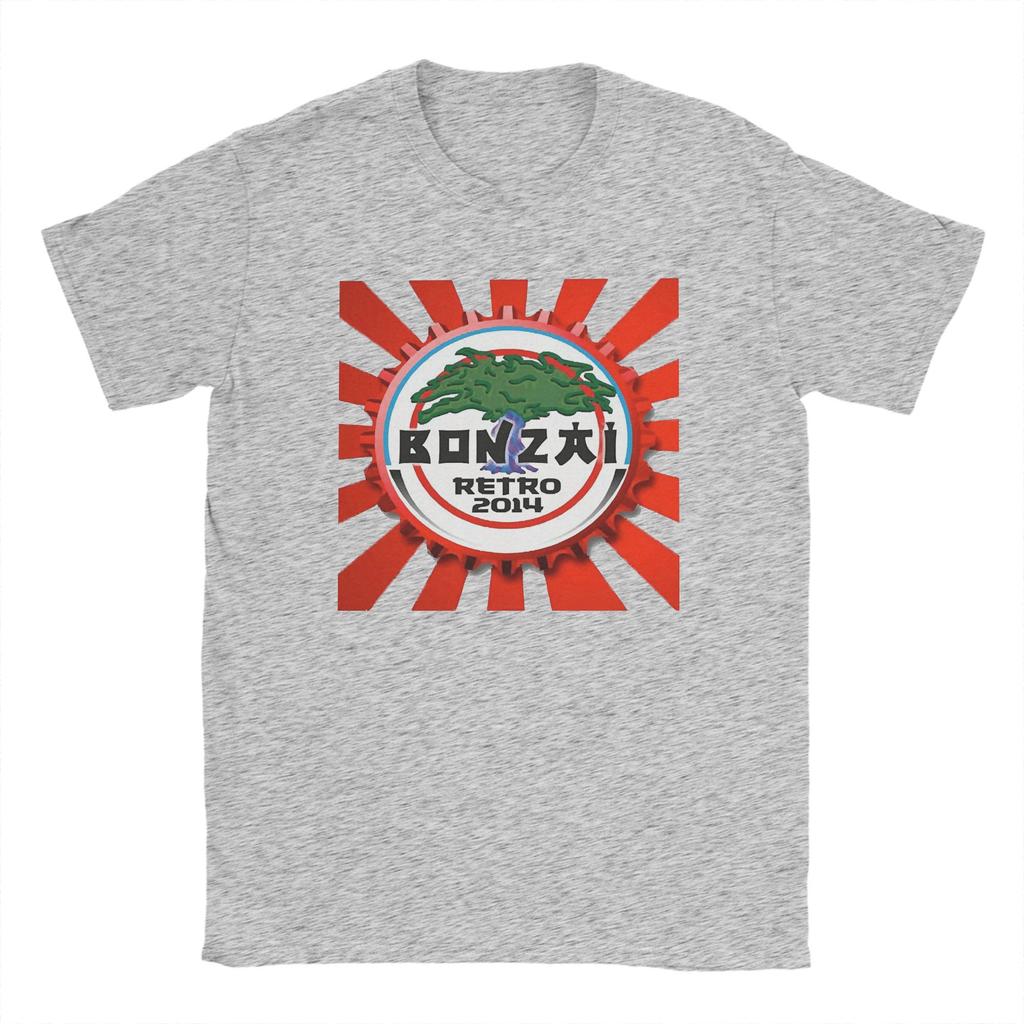 Bonzai Records Men T Shirt  Novelty Tee Shirt Short Sleeve Crew Neck T-Shirts Pure Cotton Plus Size Tops