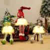 Weihnachtswichtel-Ornamente mit gesichtslosen Puppen und LED-Lichtern, Plüsch, Strickhandwerk, Anhänger, Dekor, Weihnachtsdekoration für Zuhause, Kindergeschenk