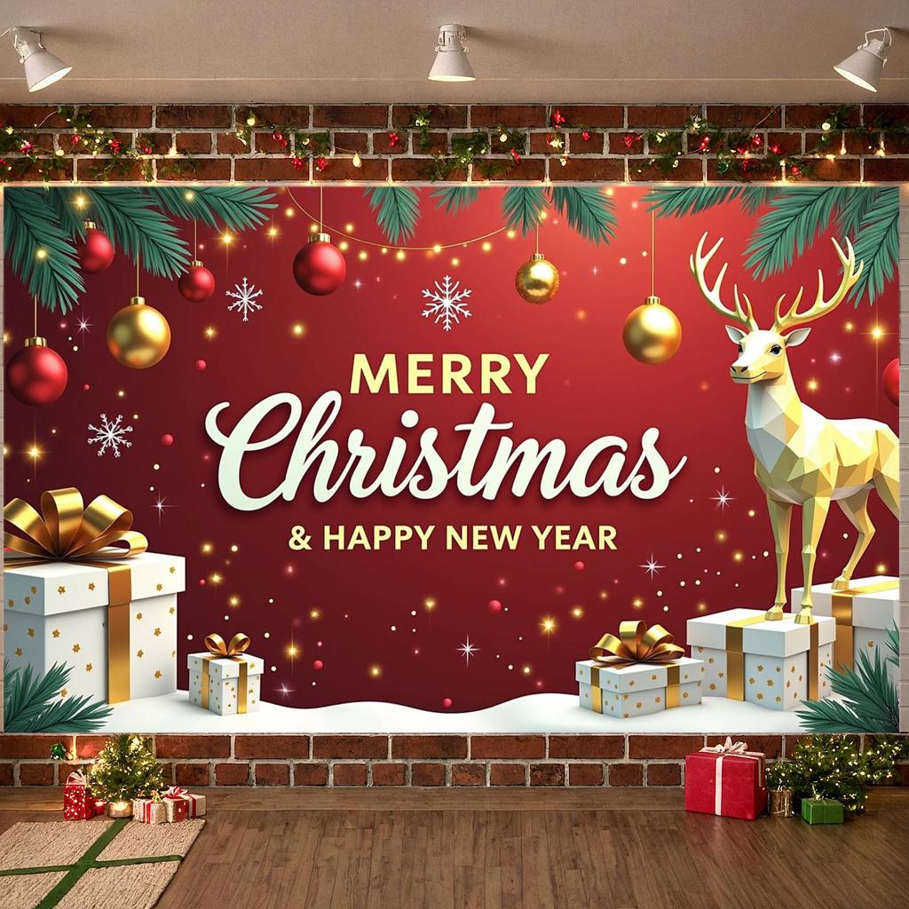 Christmas Banner Xmas Theme Christmas Decoration Banner Xmas Banner Christmas Ball For Indoor Party Festive Gathering Holiday