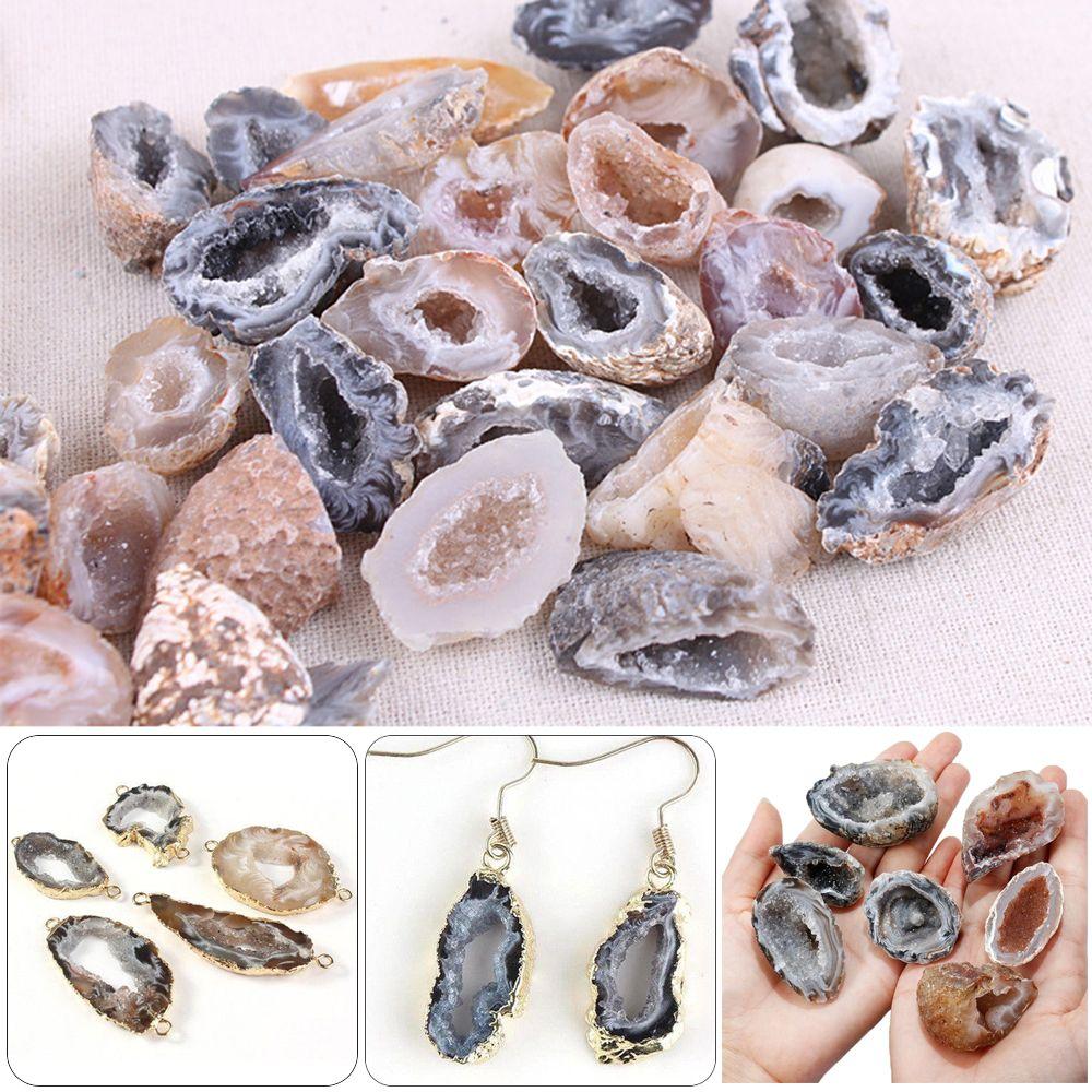 1 PC Gift Collectible Specimen Raw Gemstone Crystal Cluster Healing Stones Natural Agate Geodes Drusy Quartz Slice