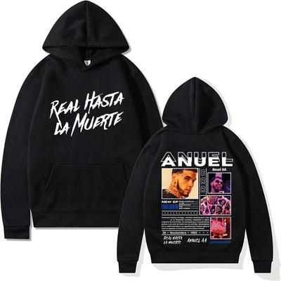 Rapper Anuel AA Real Hasta La Muerte Hoodies Herrenmode Hip Hop Streetwear Sweatshirts Unisex Lässige Oversized Hoodie Pullover
