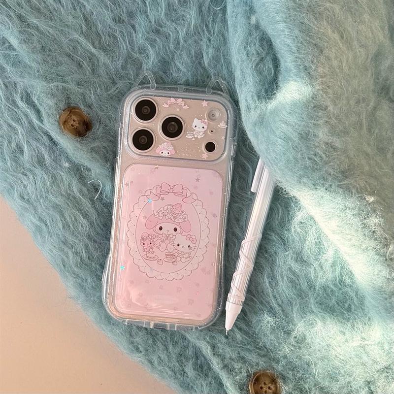 

Cute Oval Heart Cat iPhone Case for 14/15/16 Pro Max/17 iPhone 16 Pro Max