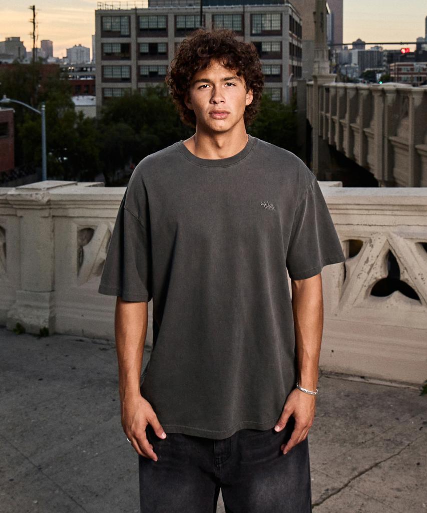 Peullukeu Slam Logo Pigment Short Sleeve T-Shirt Dark Gray Fst749