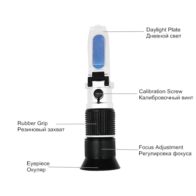 0-90% Brix Refractometer Handheld Sugar Content Fruit Juice Liquids Tester Accuracy Brix Instrument with Retail Box