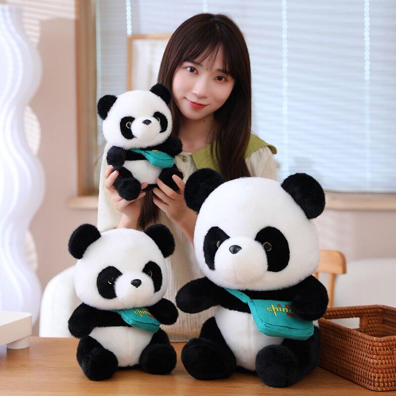 Kawaii Panda Plush Toys Stuffed Panda with Backpack Plush Pillow Birthday Christmas Decor Gift for Children Girls
