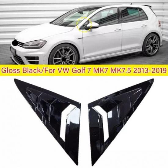 For 2013- VW Golf 7 MK7 MK7.5 Gloss Black Car Window Side Front Louver Cover