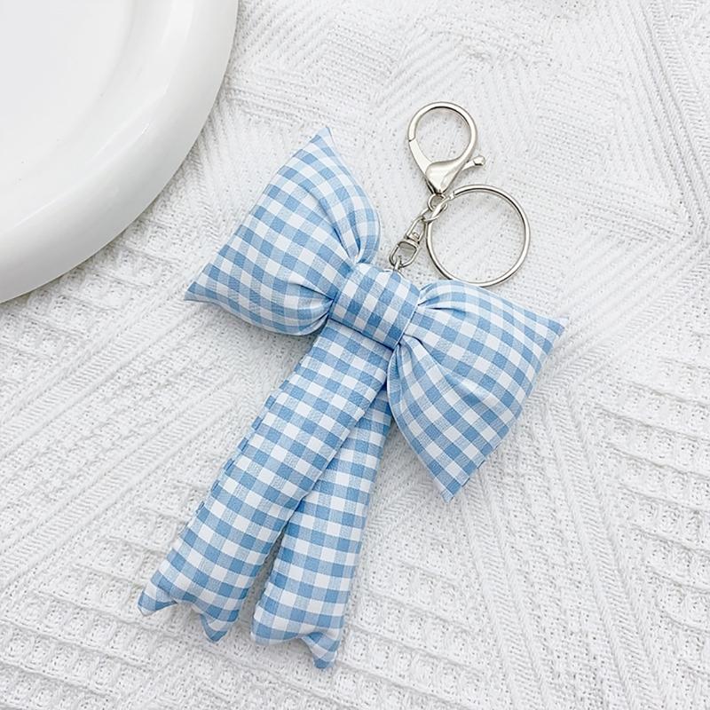 Bows Keychains for Women Cute Bowknot Beaded Keyring Charm Aesthetic Phone Chain Accessories Key Chain for Car Key