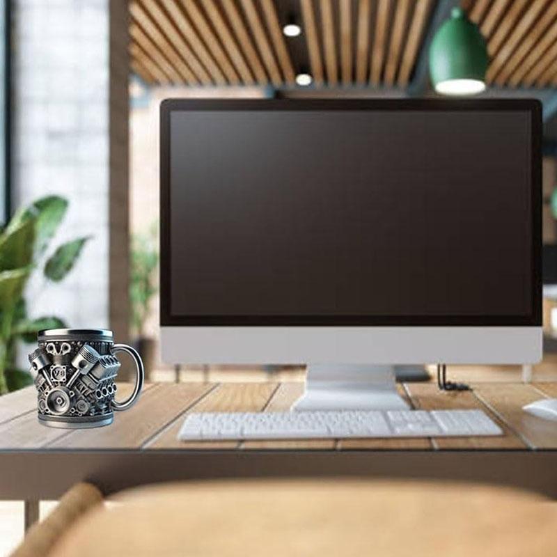 Personalized Stainless Steel Mug, V8 V6 Engines Stainless Steel Cup, 15oz Funny Durable Stylish Coffee Cups Perfect for Car Enthusiasts