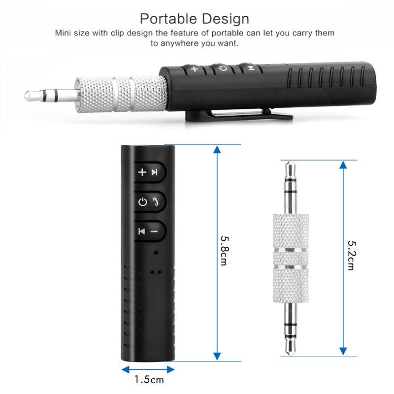 Bluetooth-Audio-Funksender-Adapter, AUX 3,5-mm-Bluetooth-Empfänger, Stereo-Audio, Musik, Bluetooth-Empfänger-Adapter für Kopfhörer, Lautsprecher, Auto