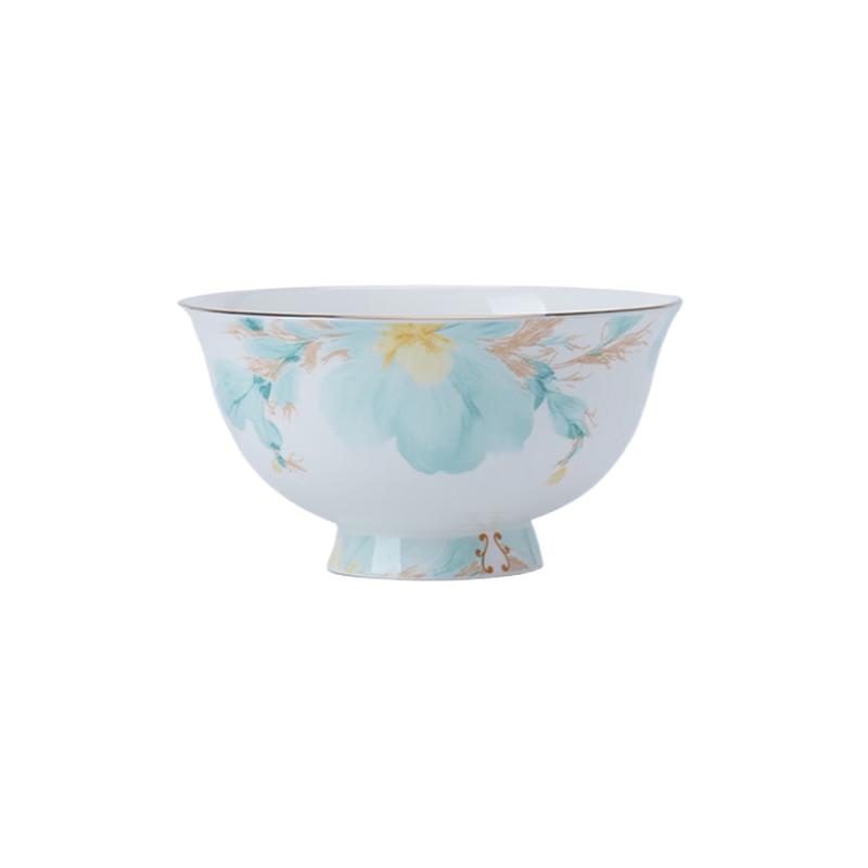 NINE CRANES Jingdezhen Bone China Rice Bowls Set, Microwave Safe