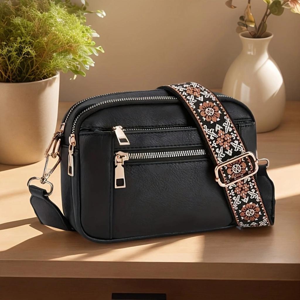 Borsa a Spalla Popolare Retrò a Quadretti con Zip Tracolla Borsa a Tracolla Portafoglio Piccola Borsa Quadrata