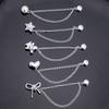 10pcs Non-hole Magnetic Clothing Clip Zinc Zinc Alloy Leg Cuff Fixing Pin Heart Shorten Trouser Clip  Skirts