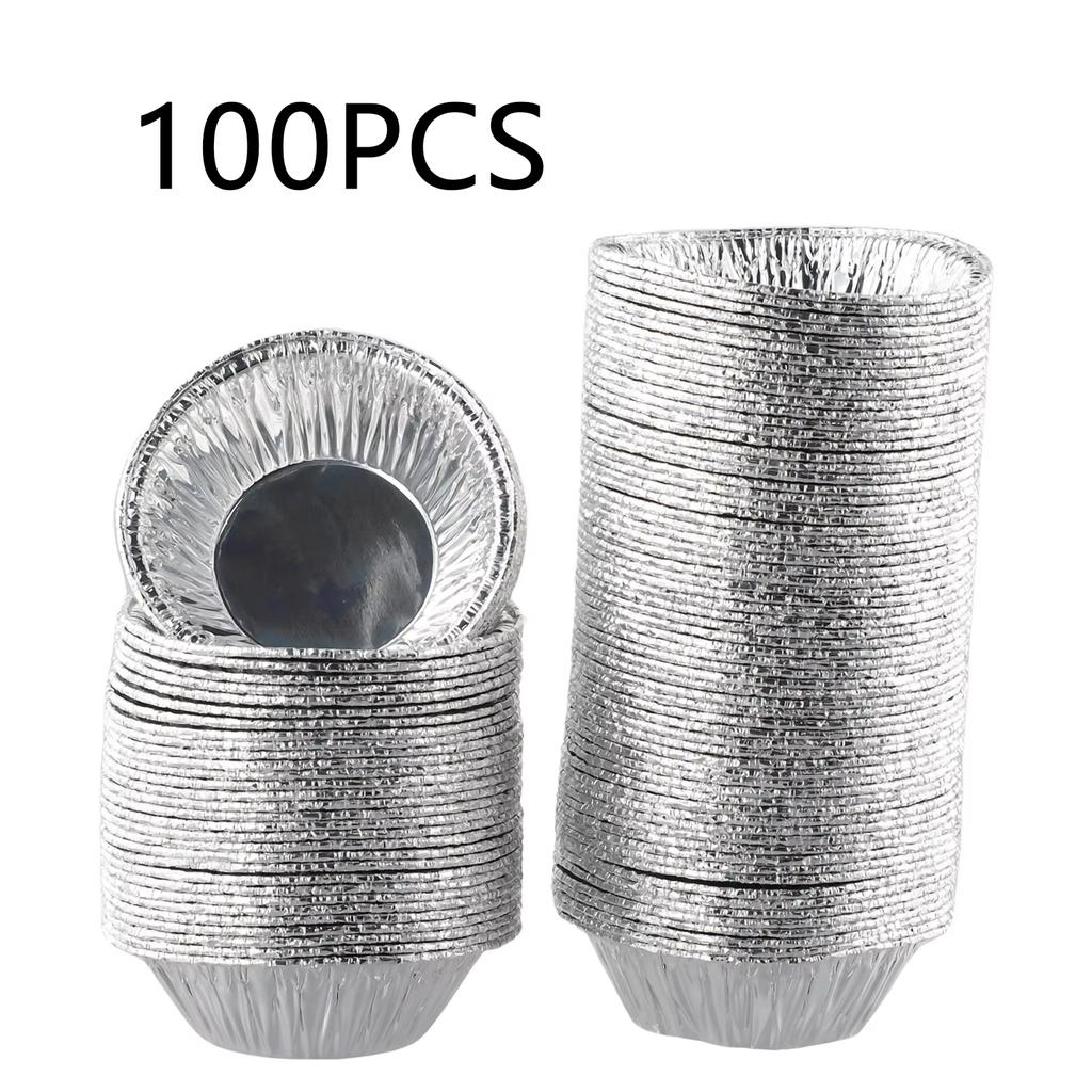 100Pcs Aluminum Egg Tart Mold Foil Tart Pan Disposable Mini Pot Pie Bake Plate Tin Nonstick Cake Egg Baking Mold Pastry Tools