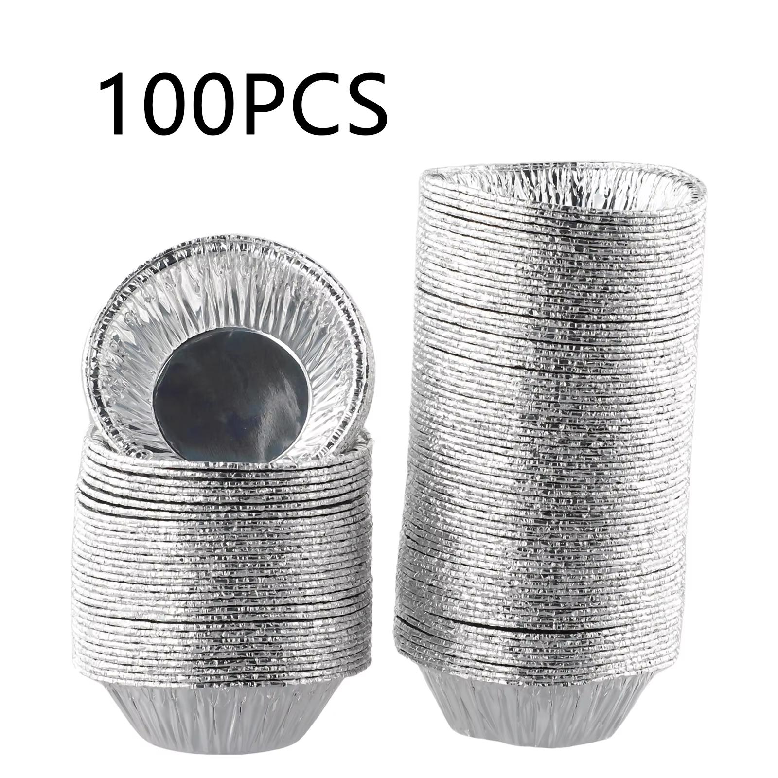 100Pcs Aluminum Egg Tart Mold Foil Tart Pan Disposable Mini Pot Pie Bake Plate Tin Nonstick Cake Egg Baking Mold Pastry Tools