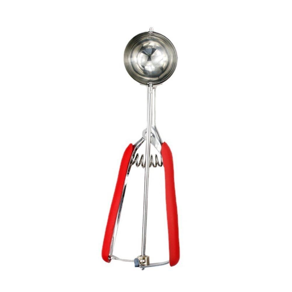 

1/3 шт. с удобной ручкой Набор ложек для печенья 304 Нержавеющая сталь Ложка для арбуза Кухонные инструменты Red 5.3CM