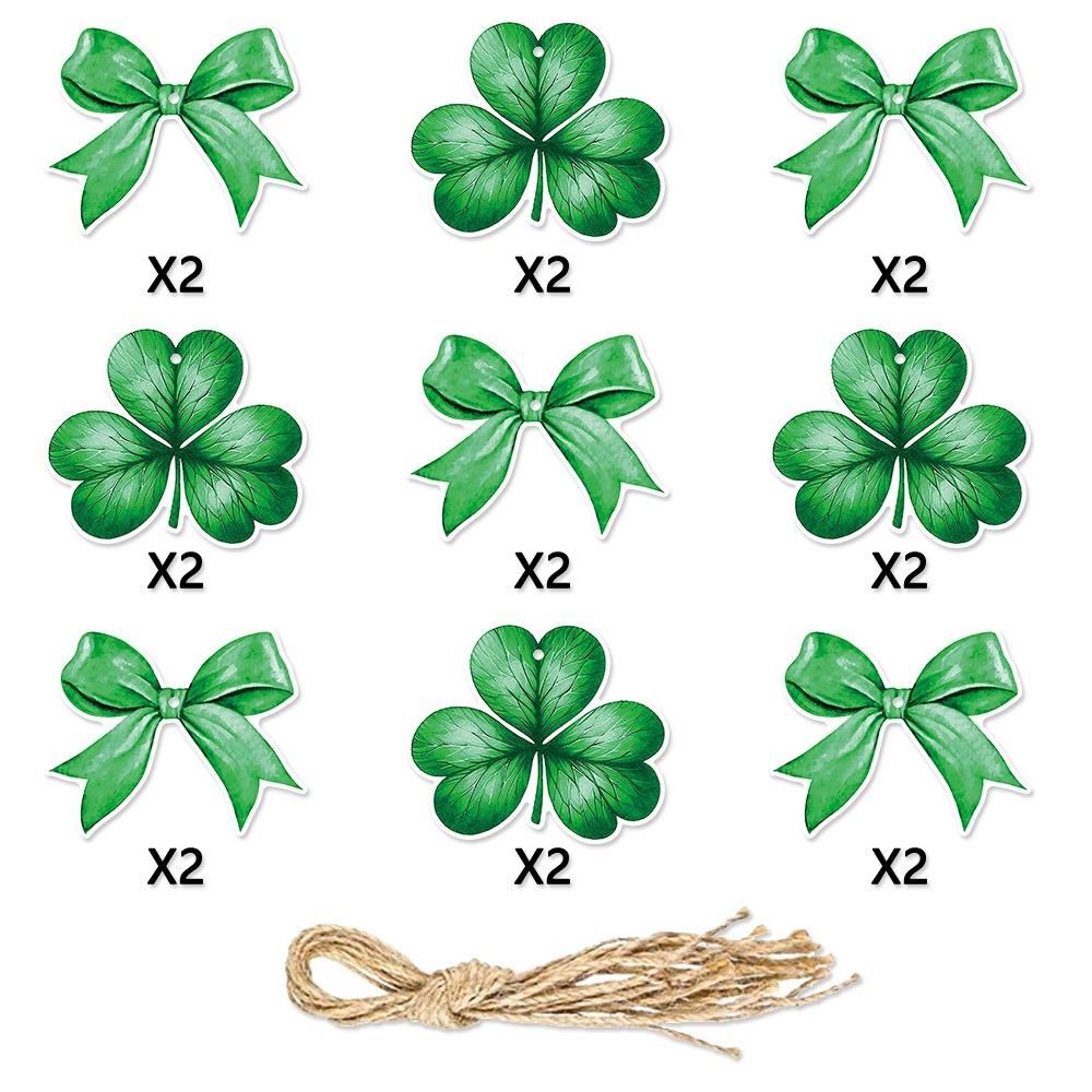 

18 шт. Подвесные, Зеленый клевер, Бант, Праздничная подарочная бирка, Офис, Сад, Домашнее украшение, Украшение для вечеринки, Декоративная подвесная бирка one size fits all