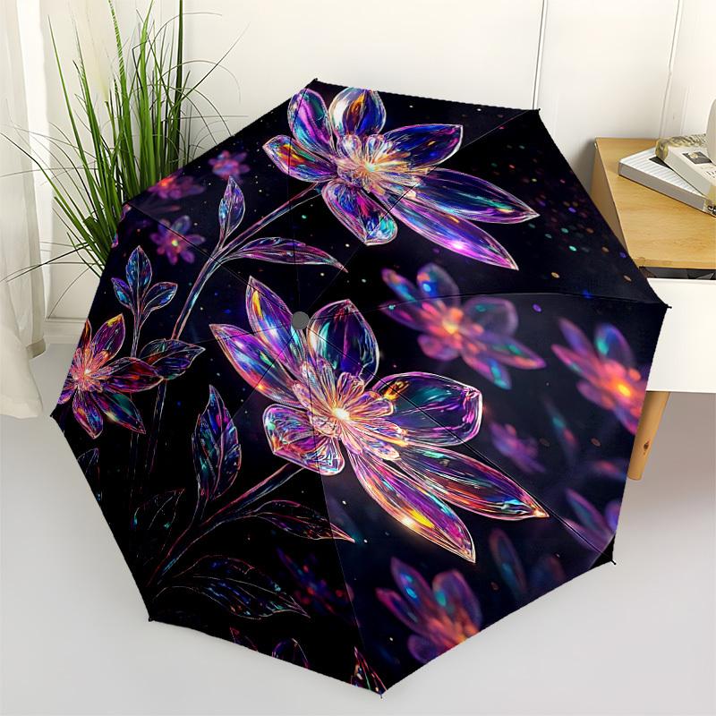 1pc Floral Fantasy Automatic Open/close Umbrella, 8-Rib sturdy structure, Auto Folding/Opening, Portable Travel Umbrella for Women,127