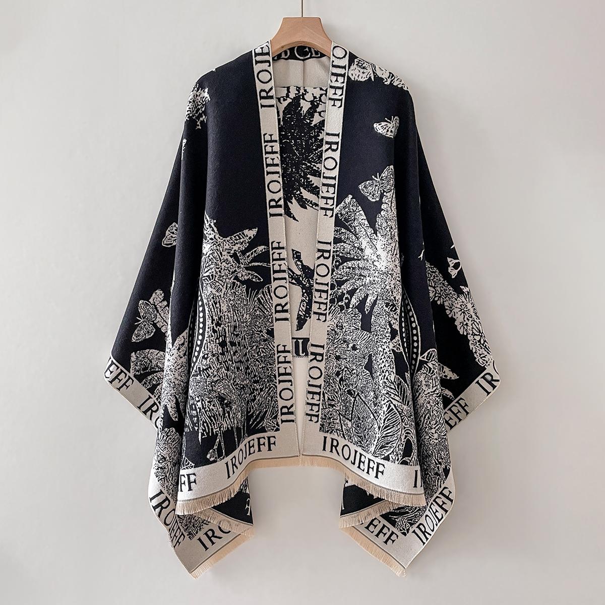 

Winter Warm Cashmere Scarf Women Jacquard Pashmina Blanket Thick Shawl Wrap Neckerchief Fashion Bufanda Echarpe Poncho
