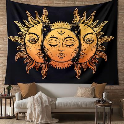 VIKAMA Sun Moon Planet Tapestry Bohemian Ethnic Style Mystical Constellations And Planetary Pattern Wall Hanging Wall Decoration