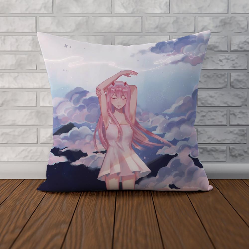 Darling In The FranXX Pillow Case For Car Sofa Decorative Home Doublesided Print Plush Square Throw Pillow Cushion Cover