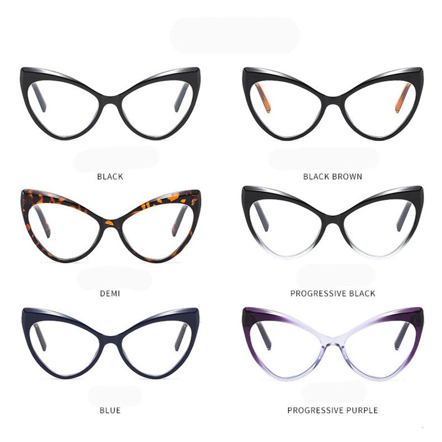 Dreieckiges Cat-Eye-Brillengestell mit großem Rahmen