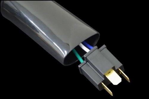 Bike Parts Center Universal Square Plated Headlight Assembly with H4 Bulbs, 4.5 Inch, 313110