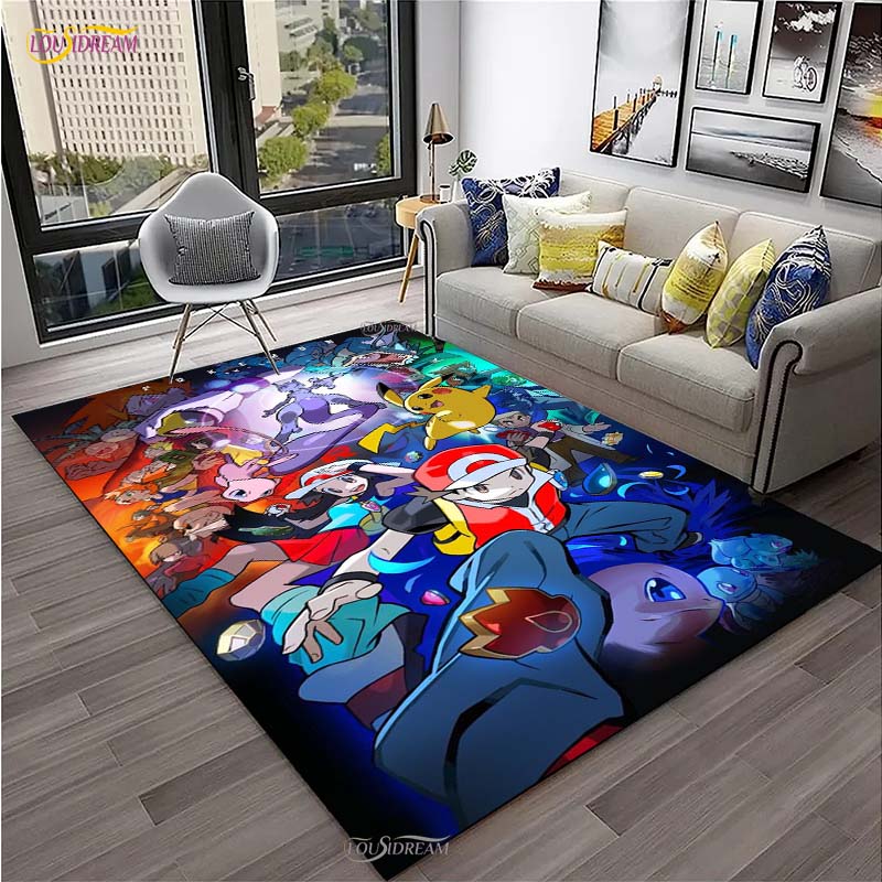 Pokemon Pikachu Κινούμενα Σχέδια Anime Χαριτωμένο Χαλί για Σαλόνι Υπνοδωμάτιο Χαλί Κουζίνας Πόρτας Παιδικό Αντιολισθητικό Πατάκι Δαπέδου Alfombra Δώρο Γενεθλίων