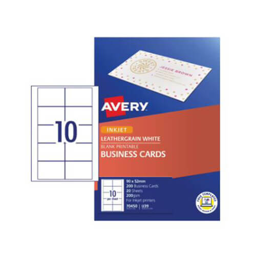 Avery Lederpapier Visitenkarten 200 g/m² (Packung mit 20)