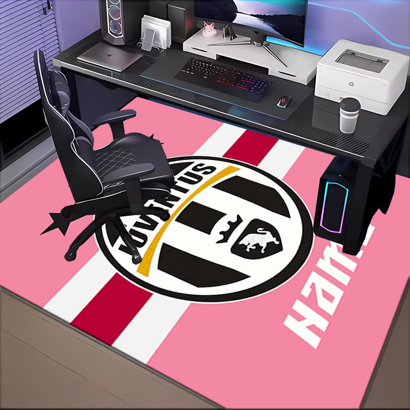 Custom Name Juventus Team Crest Rug Game Carpet, Floor Mat for Bedroom Living Room Entryway Rug, Home Decor Idea Gift for Christmas Birthday