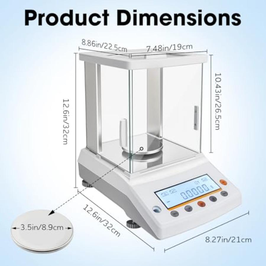 0.0001g x 220g Lab Digital Analytical Balance 0.1mg/220g Digital Scale Precision Weighing Accuracy Electronic Scientific Analyt