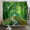 Nature Forest Landscape Shower Curtains Bathroom Curtain Frabic Waterproof Polyester Scenery Bath Curtain with Hooks